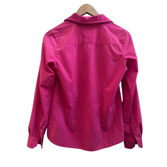 Marmot Pink Roll Tab Sleeve Button Up Camp Shirt Size Small Outdoors - Picture 3 of 15